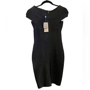 Herve Leger Black body con bandage dress new with tags